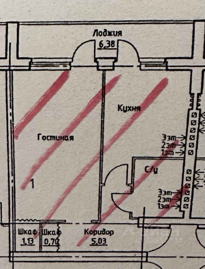 Квартира, 1 комната, 35.1 м² (551373) Квартира, 1 комната, 35.1 м² (551373)