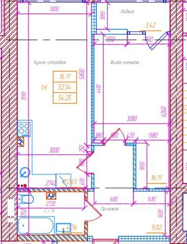 Инструментальная ул. 55.1 кв.м (546990) Инструментальная ул. 55.1 кв.м (546990)